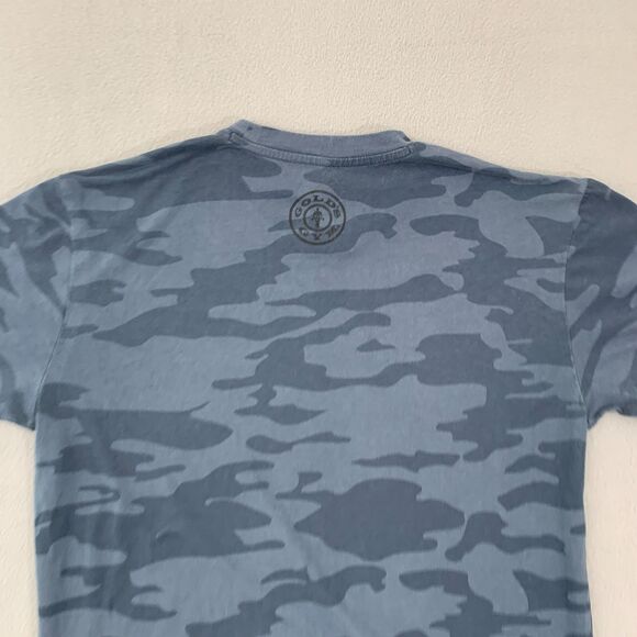 Gold's Gym T Shirt Adult Small Advance Performance Apparel Camo Blue Stretch - Picture 8 of 10